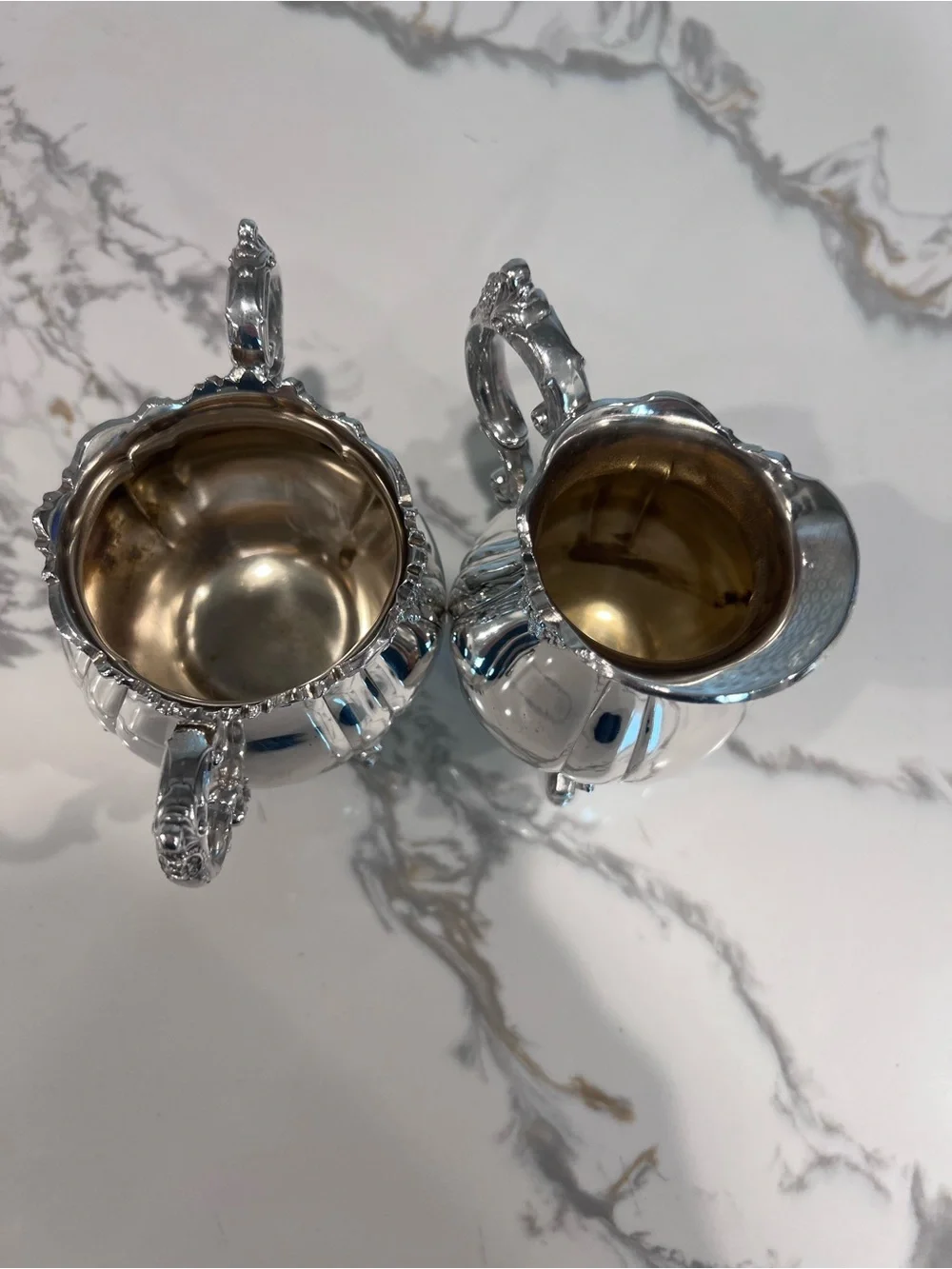 Baroque By Wallace Silver-plate 4-Piece Tea/Coffee Set w/ Tray  Vintage